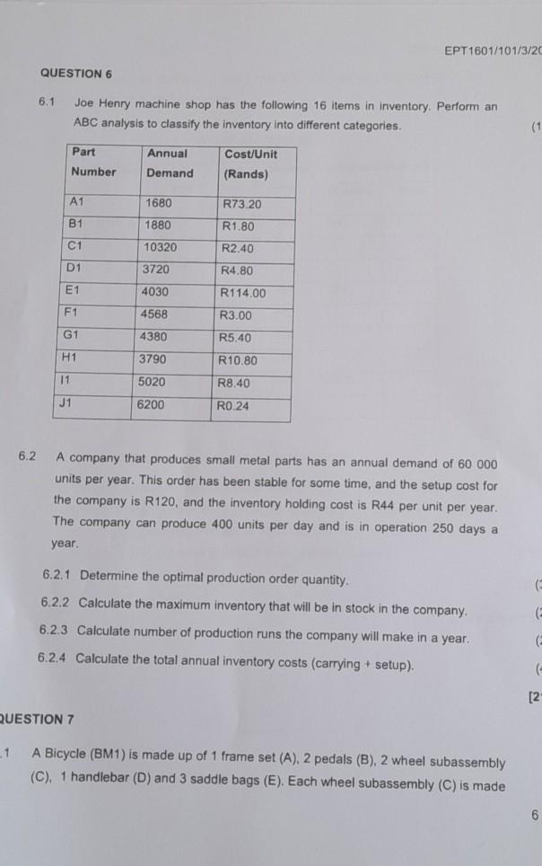 SEMESTER ONE & TWO ASSIGNMENT 2 QUESTION 1 1.1