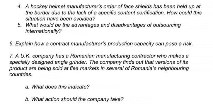 4. A hockey helmet manufacturer's order of face