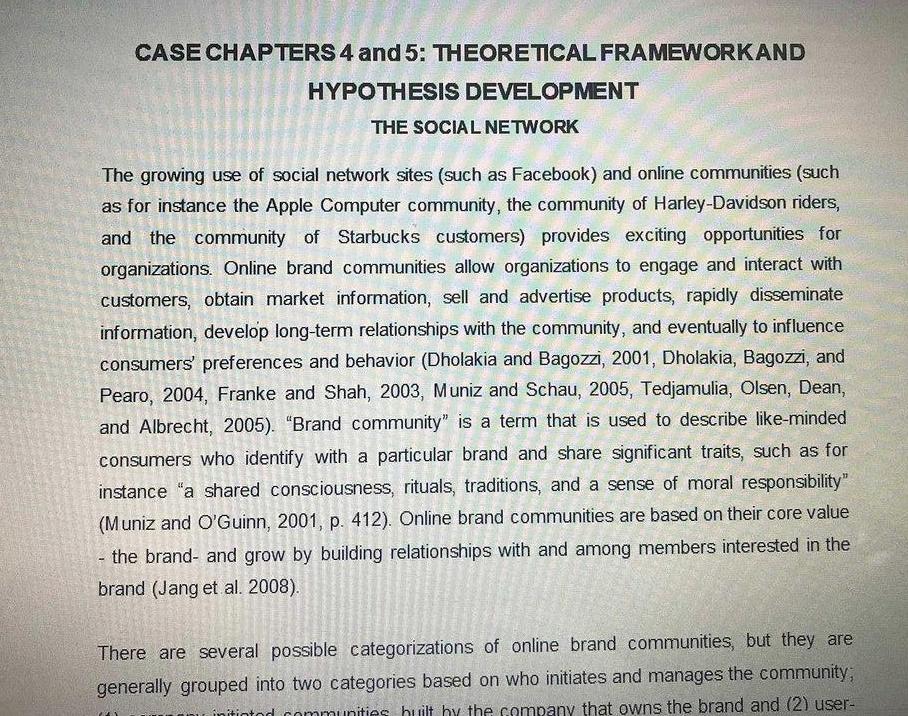 Full answer CASE CHAPTERS 4 and 5: THEORETICAL