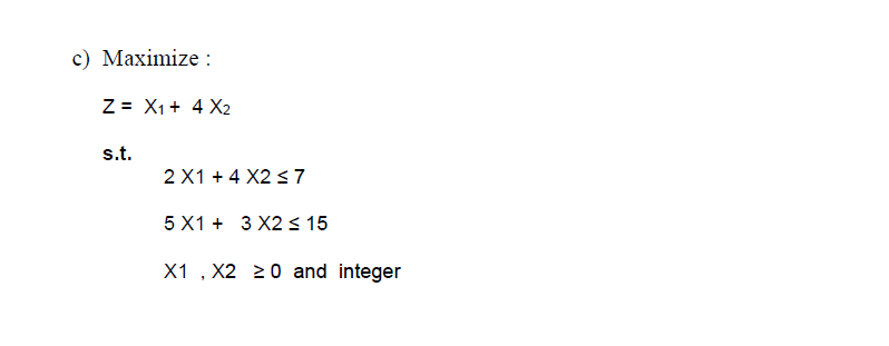 Use branch and bound method to solve the
