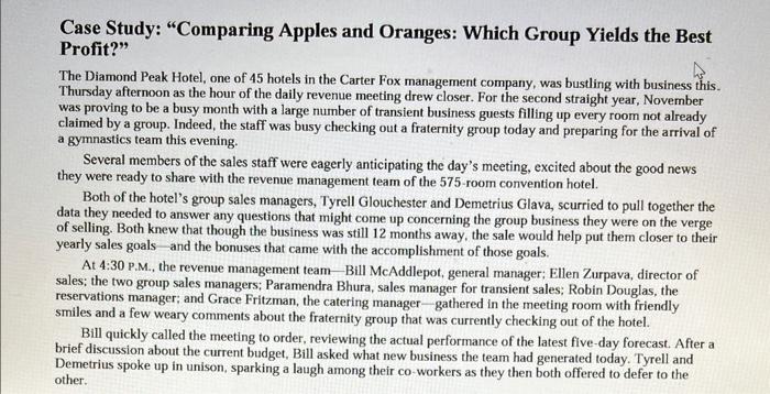 Case Study: "Comparing Apples and Oranges: Which