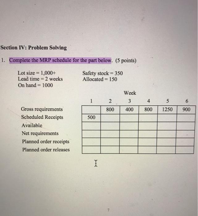 pls solve quick its for an exam!!!!! Section IV:
