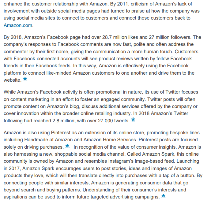 Based on the Amazon Case Study below; 1. Amazon