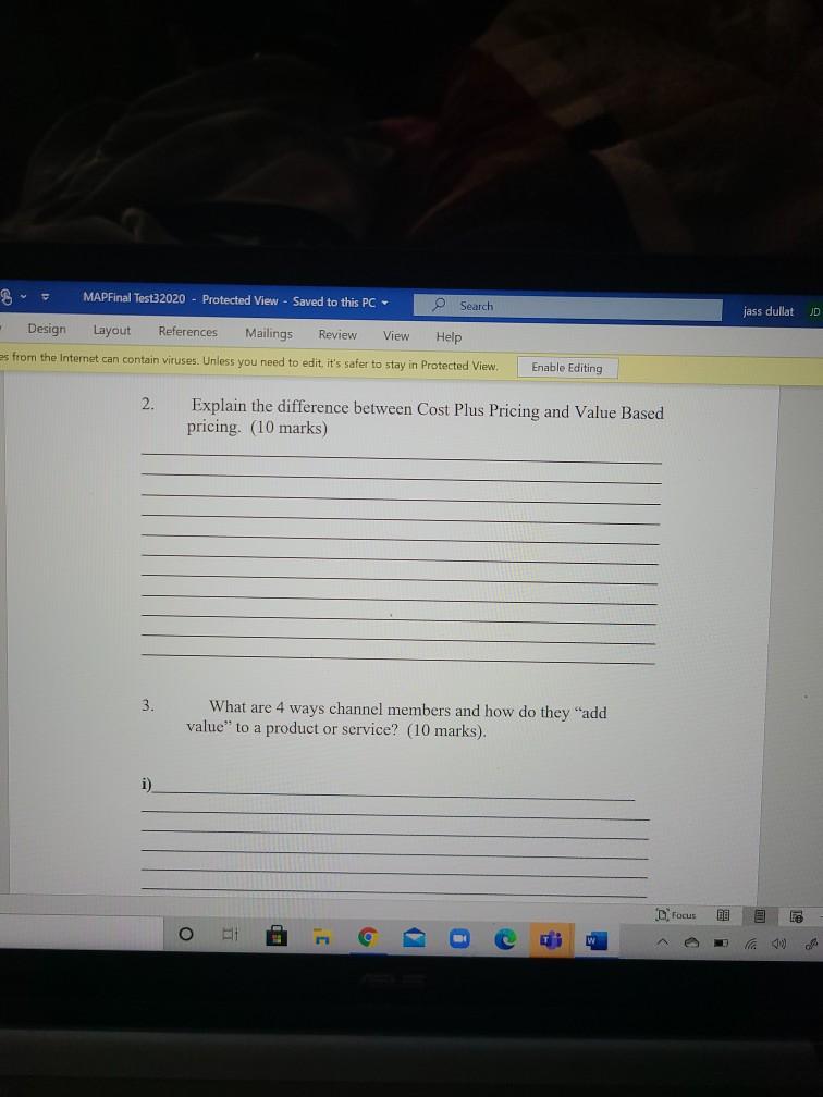 MAPFinal Test3 2020 - Protected View - Saved to