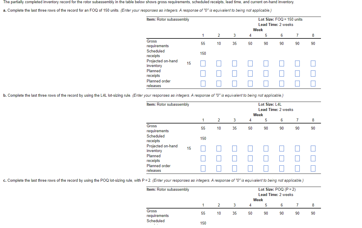 Please Help! The partially completed inventory
