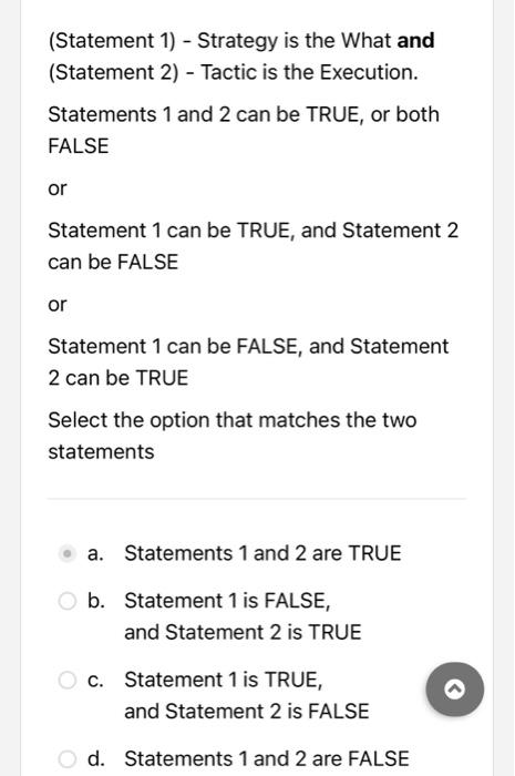 666666 (Statement 1) - Strategy is the What and