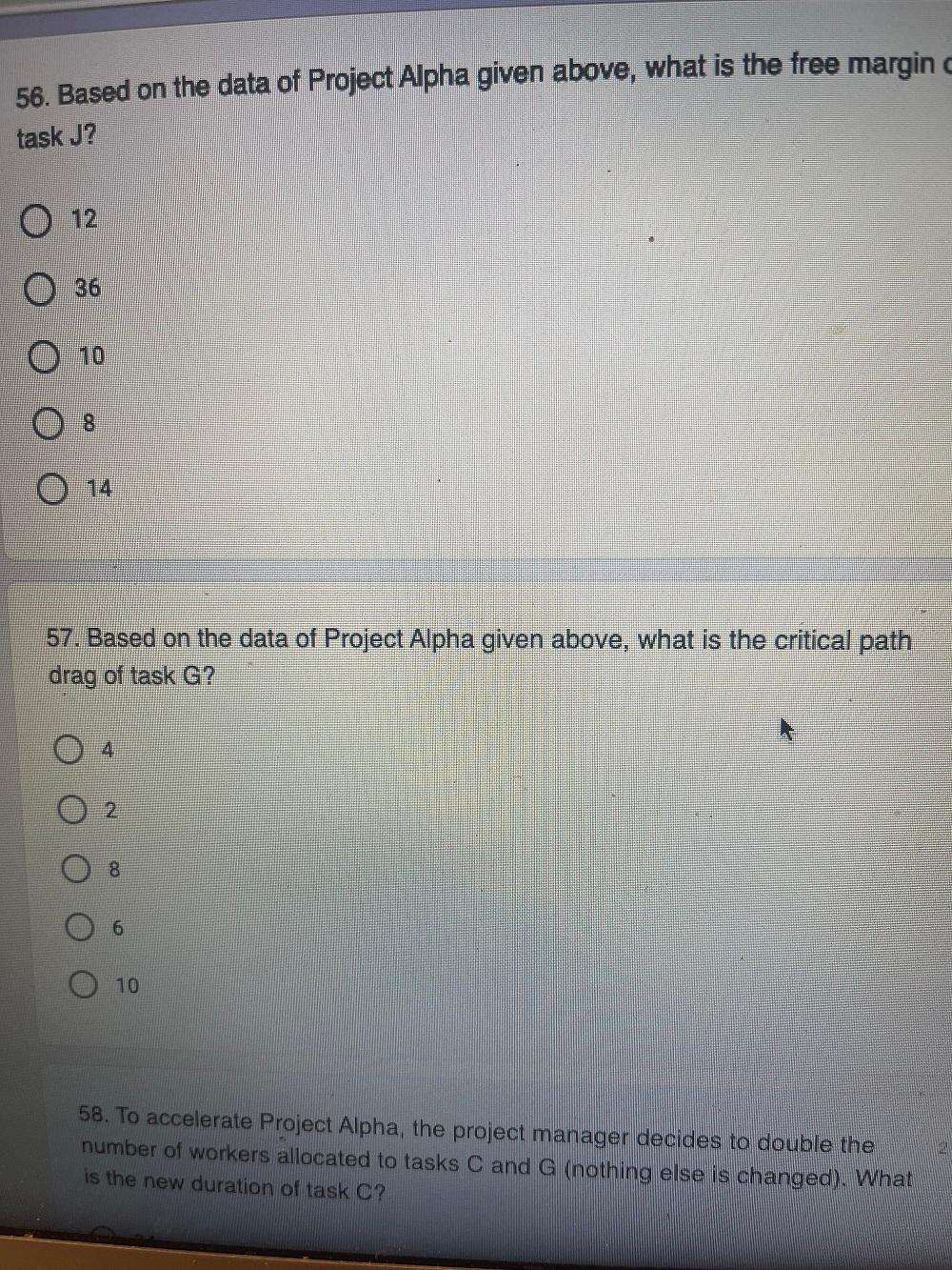 Based on the data of Project Alpha given above,