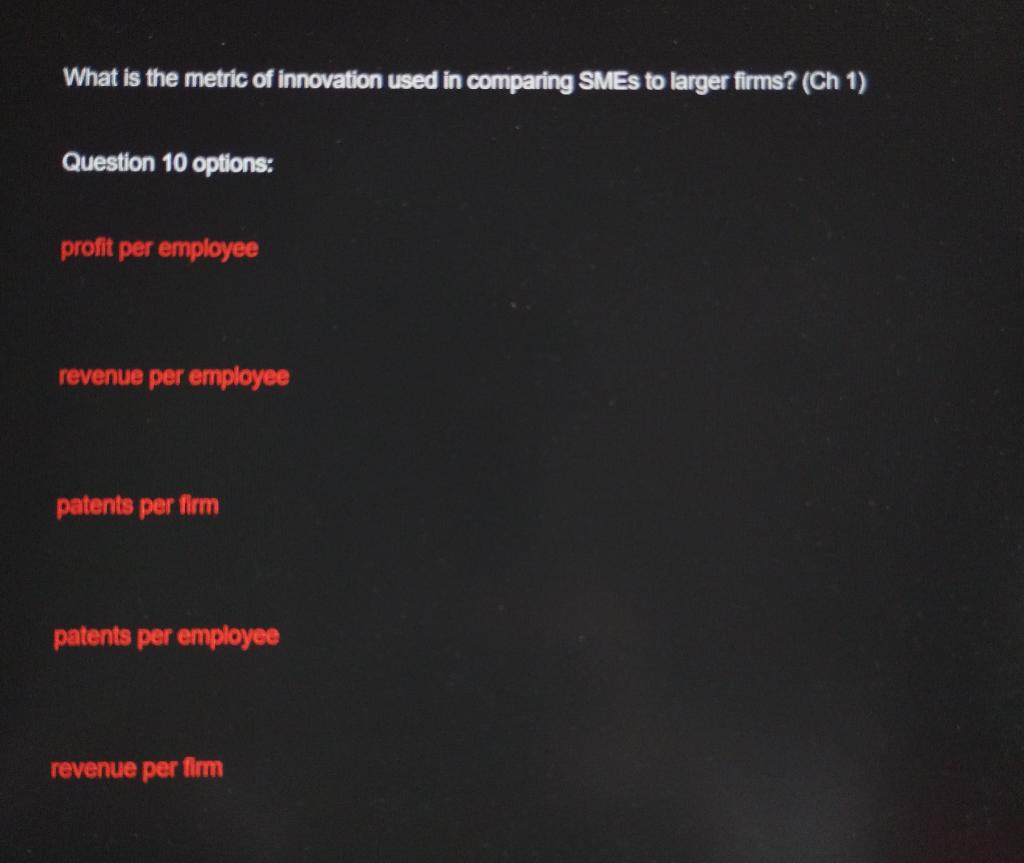 What is the metric of innovation used in