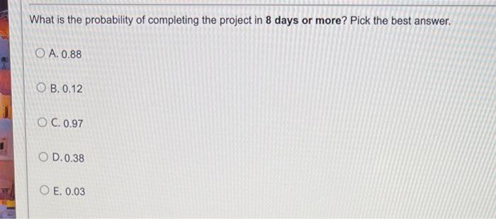 Perform scheduling for this project. Use 3 digits
