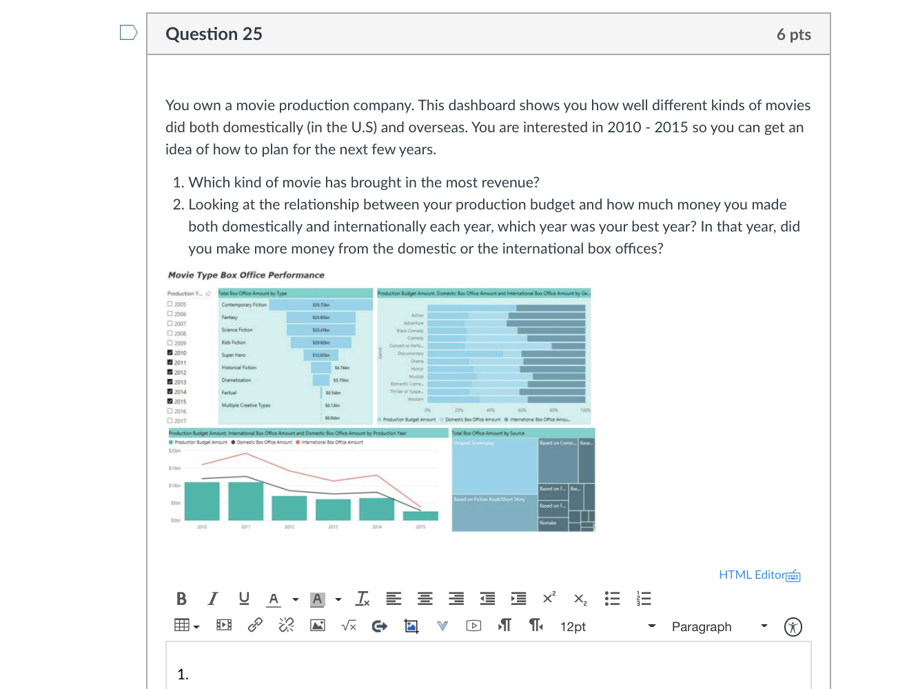 question Question 25 6 pts You own a movie