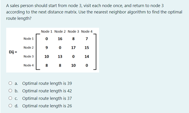 A sales person should start from node 3, visit