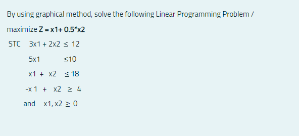 By using graphical method, solve the following