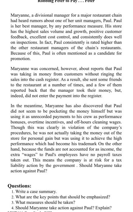 1. Write a case summary. 2. What are the key