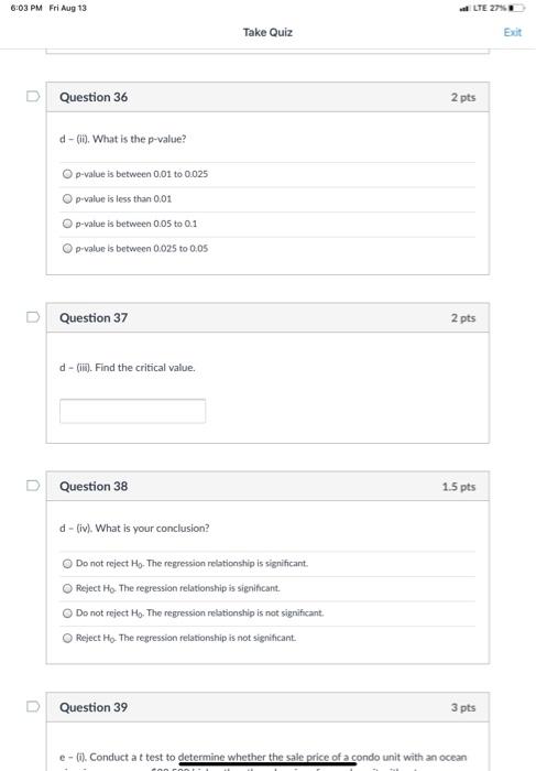 will upvote Question 32 2 pts A regression