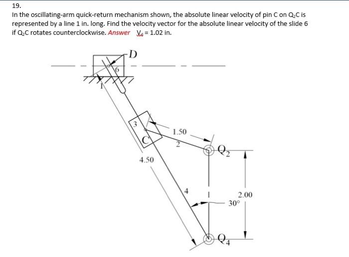 19. In the oscillating-arm quick-return mechanism