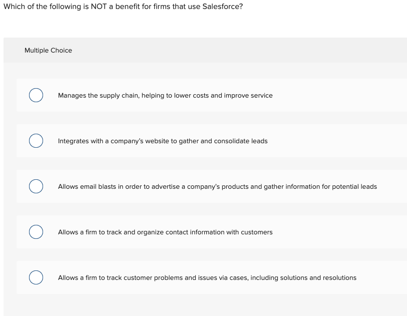The example Salesforce case study in class was