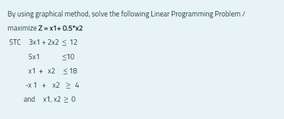 By using graphical method, solve the following