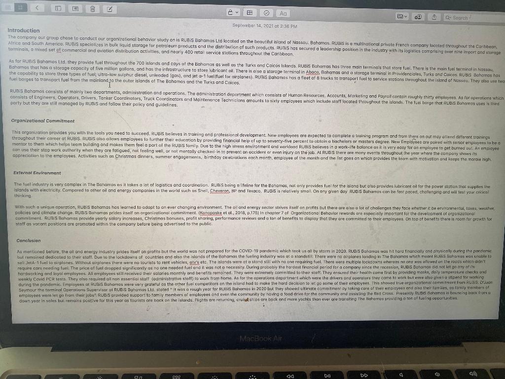 Write an overview for the Organizational