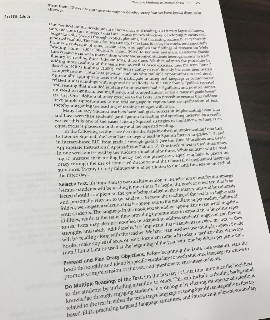 Please read the question: Why is oracy important