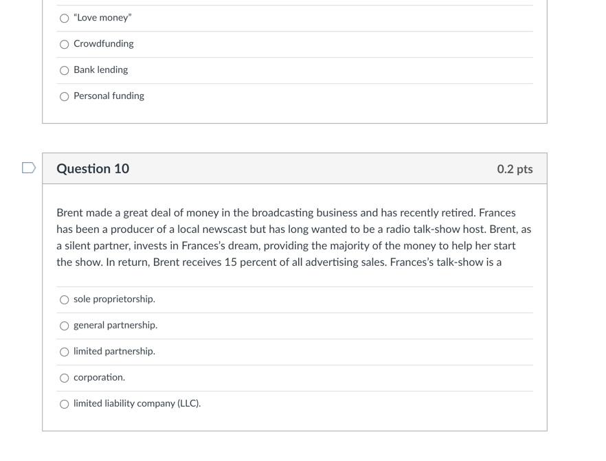 Question 1 0.2 pts What are the five basic issues