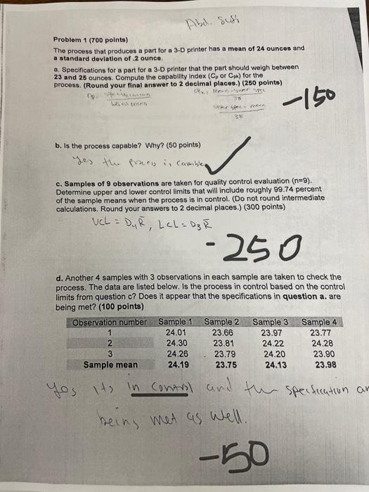 HELP!!! Problem 1 (700 points) The process that