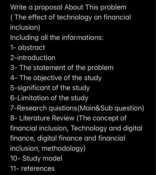 Write a proposal About This problem ( The effect