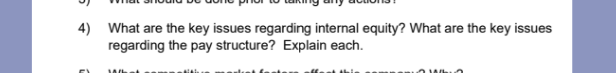 4) What are the key issues regarding internal