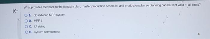 help please!! What provides feedback to the