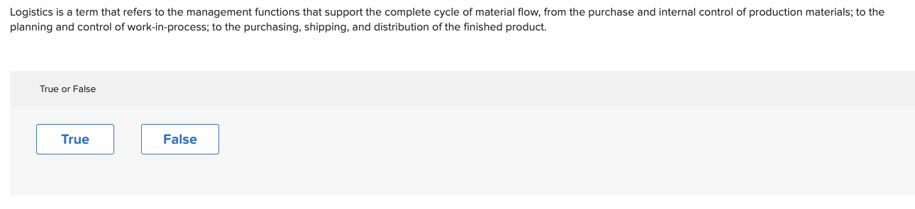 Logistics is a term that refers to the management