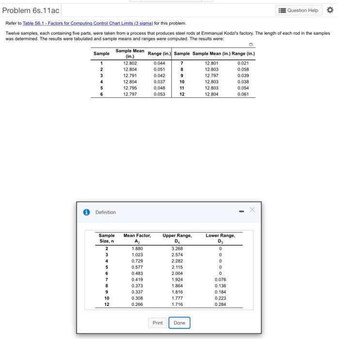 For the given data x= inches (round your response
