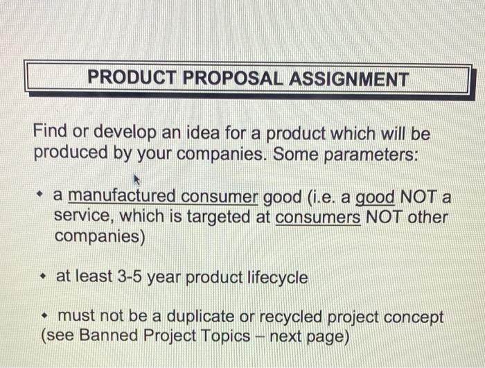 Enterprise development PRODUCT PROPOSAL