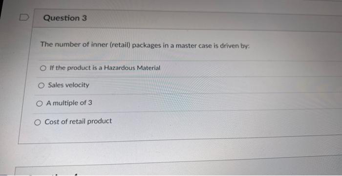 The number of inner (retail) packages in a master