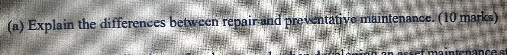 (a) Explain the differences between repair and