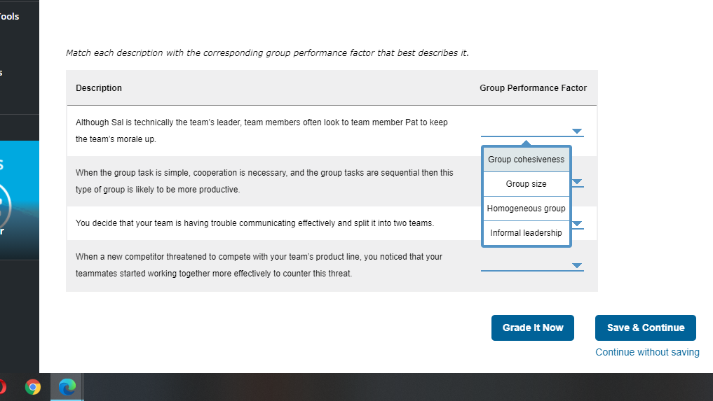 Tools Match each description with the