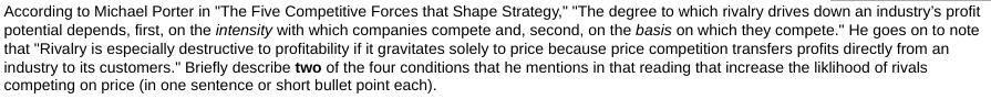 According to Michael Porter in "The Five