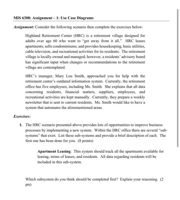 MIS 6308: Assignment - 1: Use Case Diagrams