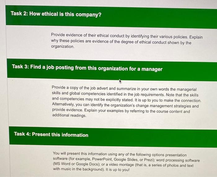 Unit 1 Culminating activity: Manager in the