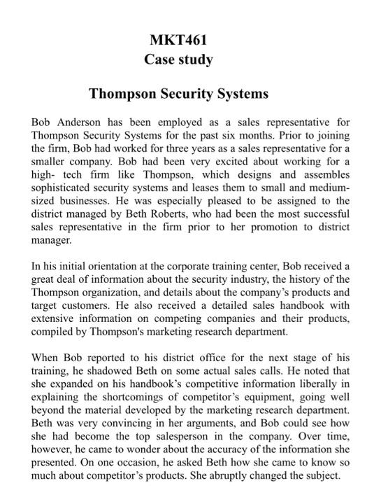 Thompson Security Systems Bob Anderson has been