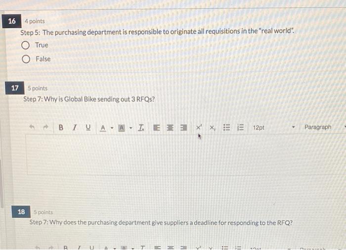 please answer 16-18 16 4 points Step 5: The