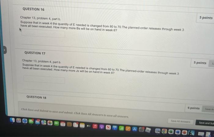 4. Eighty units of end item E are needed at the