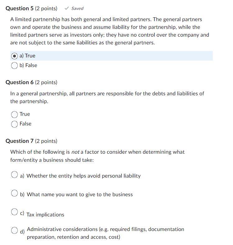 A limited partnership has both general and
