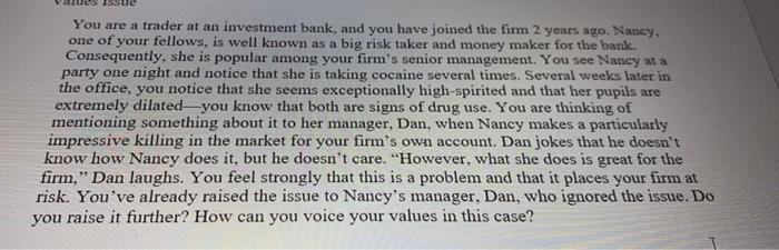 You are a trader at an investment bank, and you