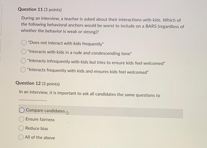 During an interview, a teacher is asked about