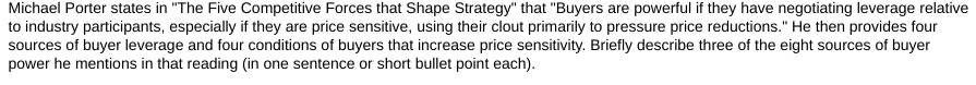 Michael Porter states in "The Five Competitive