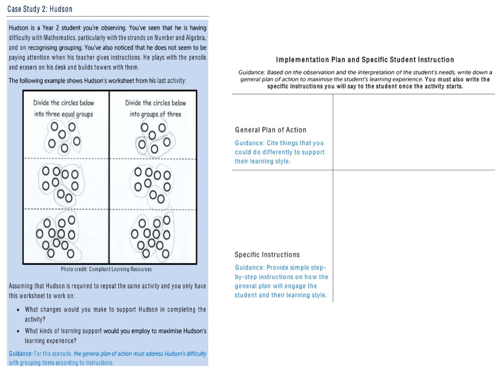 Case Study 2: Hudson Hudson is a Year 2 student