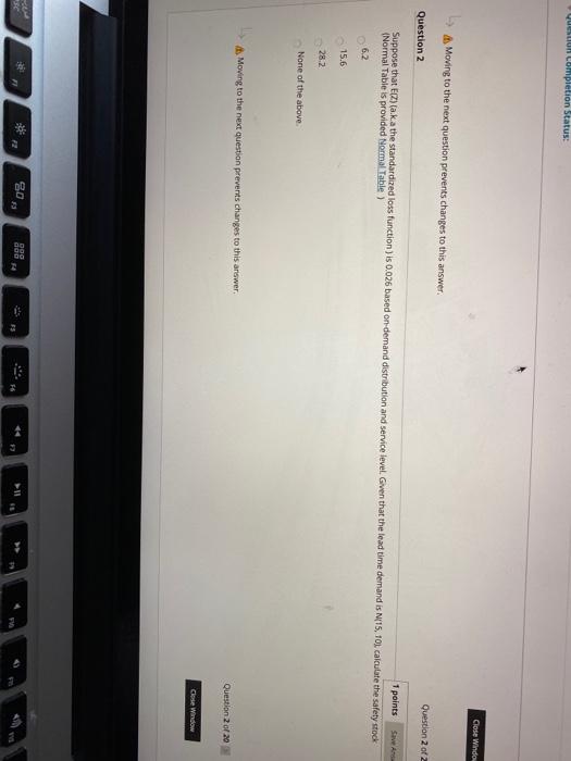 Question Completion Status: Close Wind Moving to