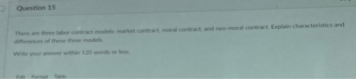 There are theee fabor contract models markes