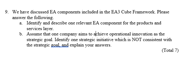 We have discussed EA components included in the