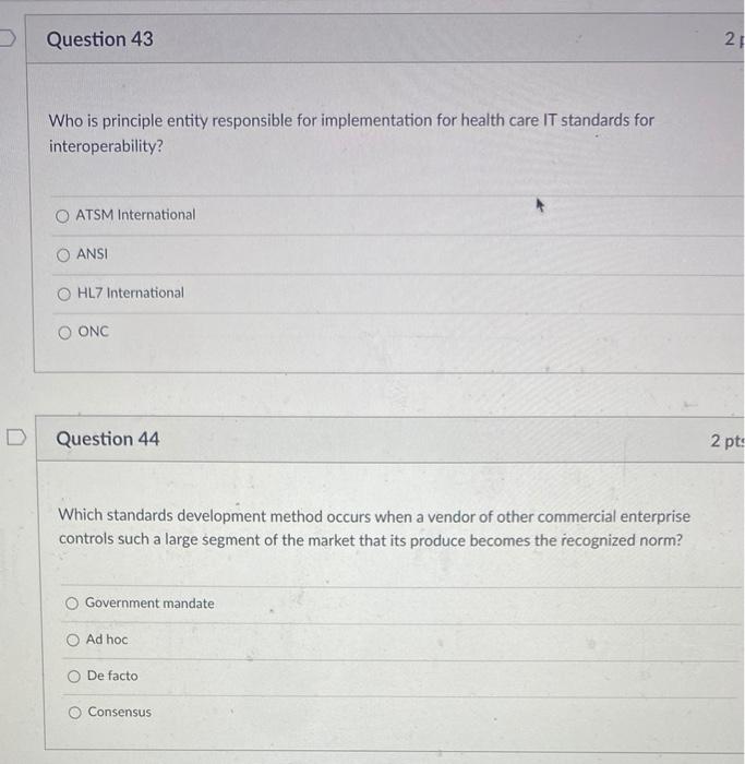 Question 43 2. Who is principle entity