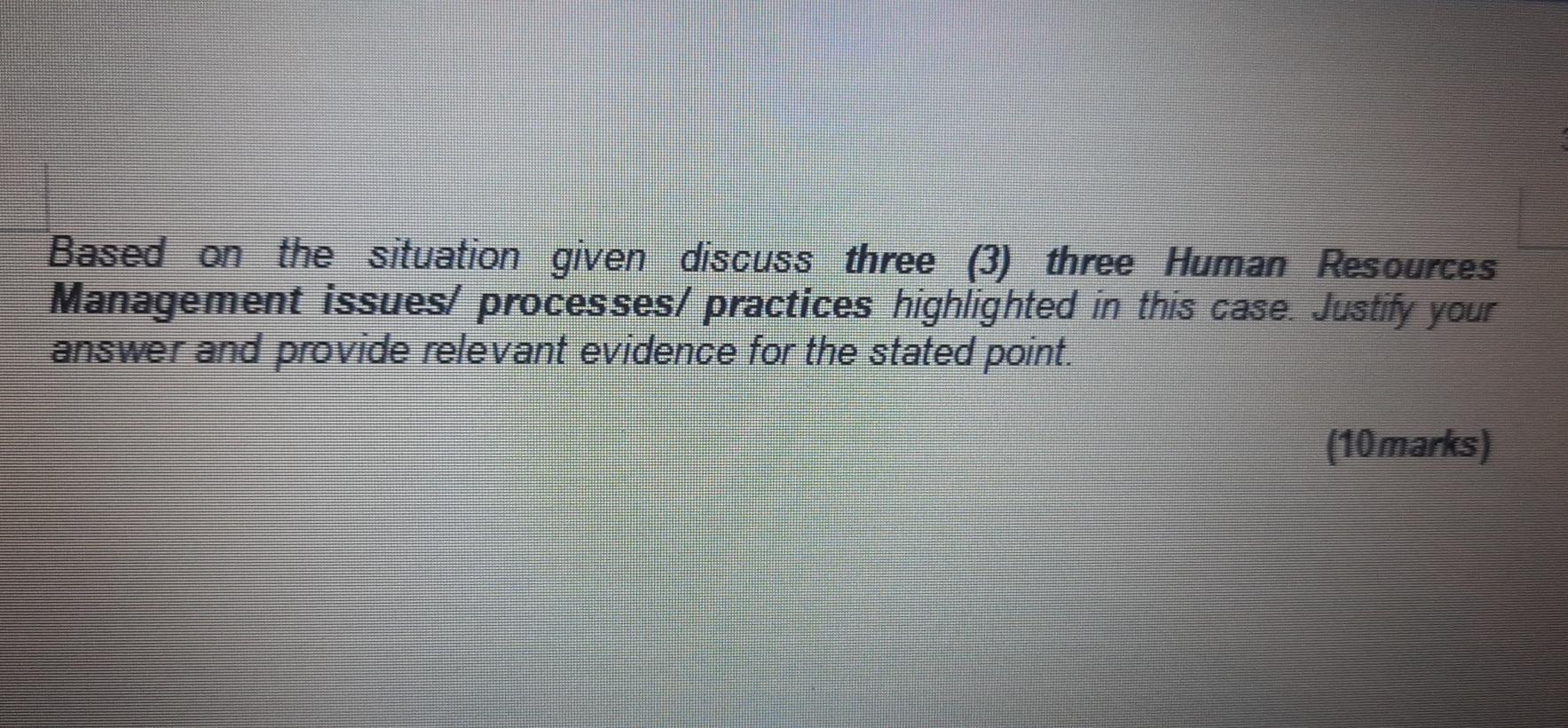 Subject: Human Resource Management(HRM) Case